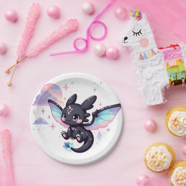 Sweet Little Dragon Baby Shower Paper Plates (Party)