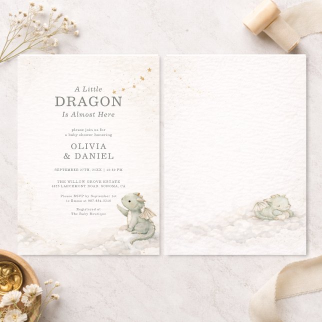 Sweet Little Dragon Couples Baby Shower Invitation (Creator Uploaded)
