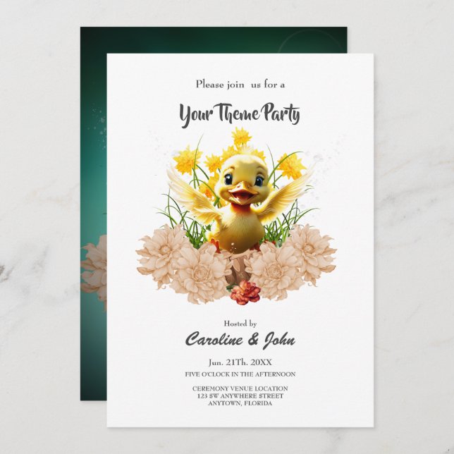 Sweet little duckling invitation (Front/Back)