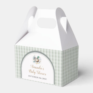 Sweet Little Duckling Mallard Gingham Baby Shower Favor Boxes