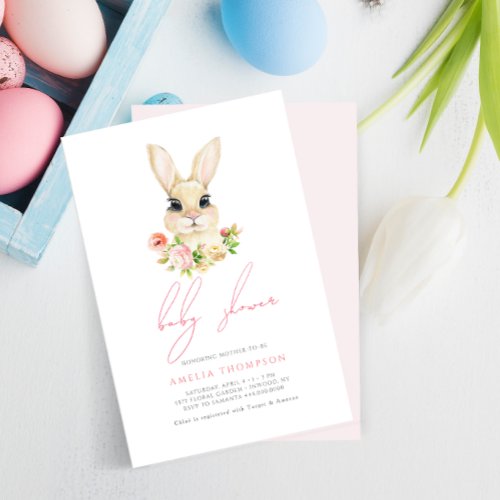 Sweet Little Easter Bunny Baby Shower  Invitation