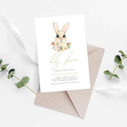 Sweet Little Easter Bunny Baby Shower   Invitation