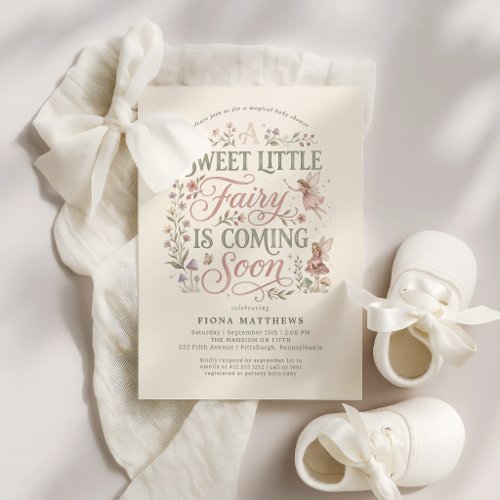 Sweet Little Fairy Magical Baby Shower Invitation