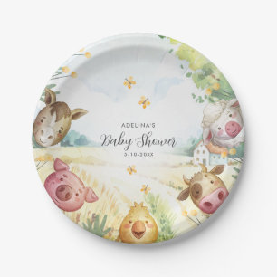 Sweet Little Farm Baby Shower Paper Plates