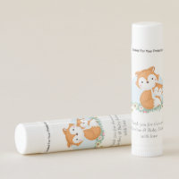 Sweet Little Fox Theme Baby Shower Favor Lip Balm