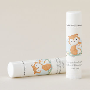 Sweet Little Fox Theme Baby Shower Favor Lip Balm