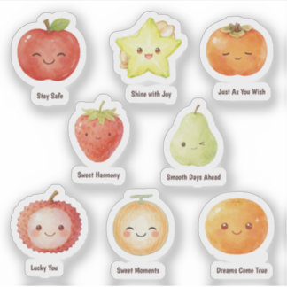 Sweet Little Fruit Wishes cute Fruit Sticker