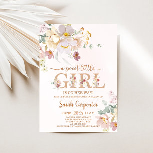 Sweet Little Girl Baby Shower Invitation