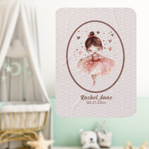 Sweet Little Girl Ballerina Baby Blanket