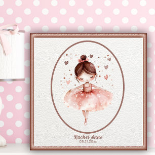 Sweet Little Girl Ballerina Poster Wall Art