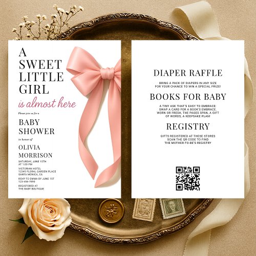 Sweet Little Girl Bow All in One Baby Shower