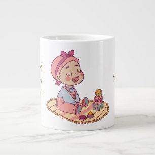 Sweet little girl Happy New Year Giant Coffee Mug
