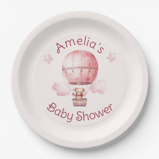 Sweet Little Girl on the Way Baby Shower Paper Plates (Front)