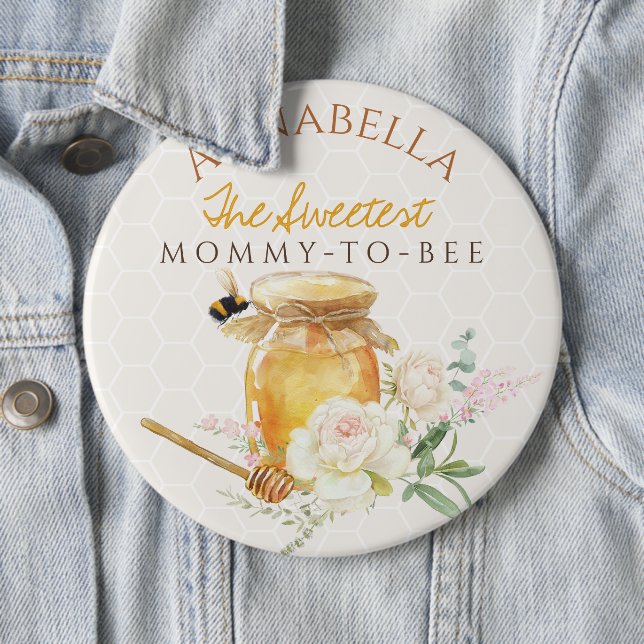 Sweet Little Honey Baby Shower Button (In Situ)