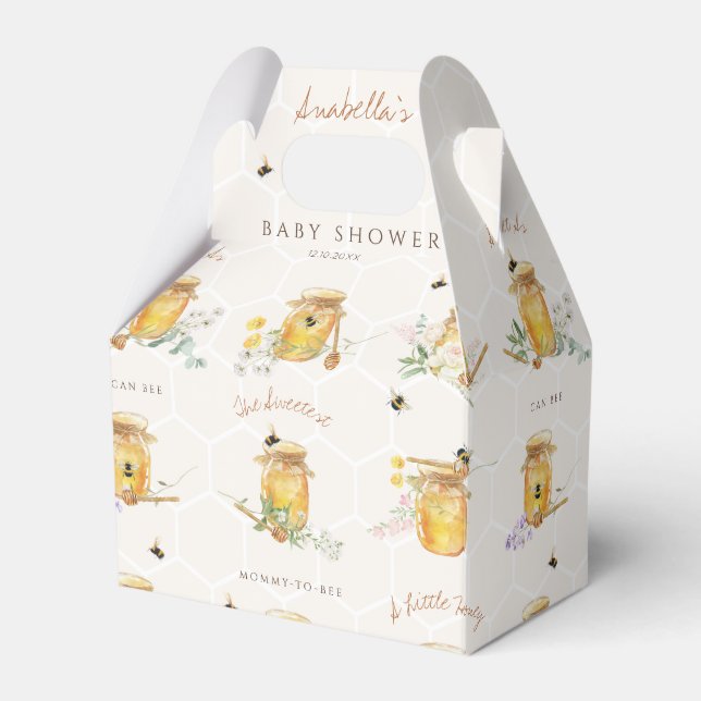 Sweet Little Honey Baby Shower Favor Boxes (Front Side)
