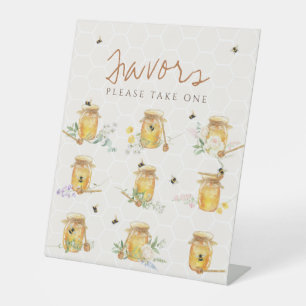 Sweet Little Honey Baby Shower Favors Pedestal Sign