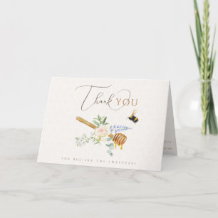 Sweet Little Honey Baby Shower Letterpress Thank You Card