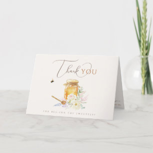 Sweet Little Honey Baby Shower Letterpress Thank You Card