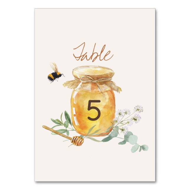 Sweet Little Honey Baby Shower Mommy to Bee Table Number (Front)