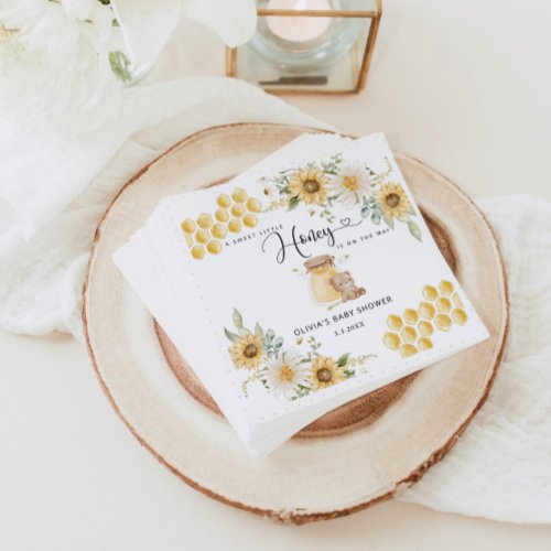 Sweet little honey baby shower napkins