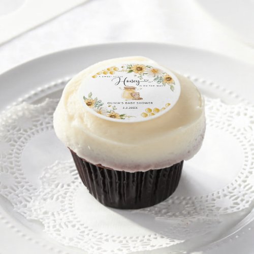 Sweet little honey baby shower napkins edible frosting rounds