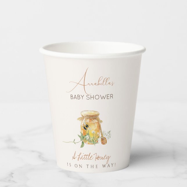 Sweet Little Honey Baby Shower Paper Cups (Front)