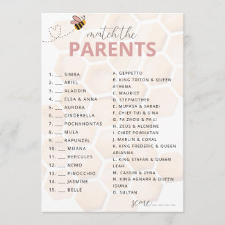 Sweet Little Honey Baby Shower Parent Game Note Card