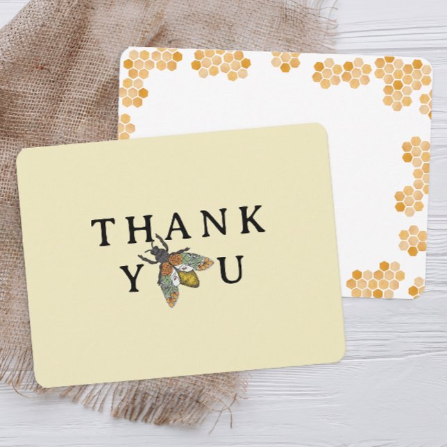 Sweet Little Honey Baby Shower Thank You Card Bee (Thank You Card - Bee Themed)