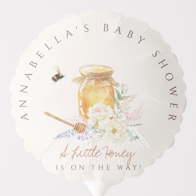 Sweet Little Honey Baby Shower Welcome Sign Balloon (Front)