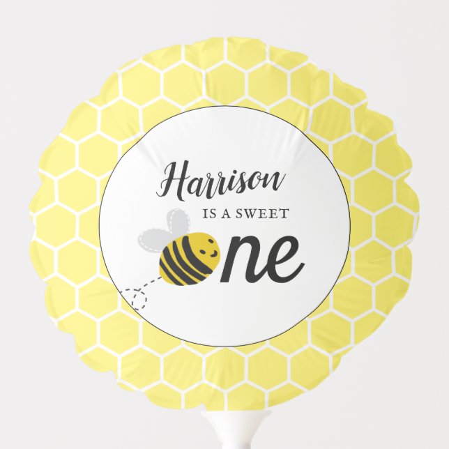 Sweet Little Honey Bee 1st Birthday Party Balloon (Front)