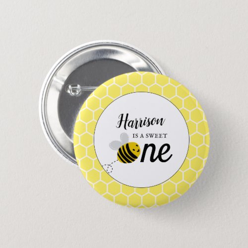 Sweet Little Honey Bee 1st Birthday Party Button