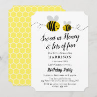 Sweet Little Honey Bee 1st Birthday Party Invitation