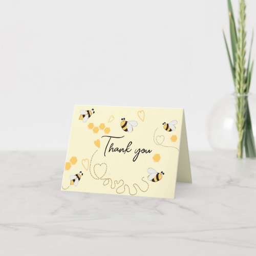 Sweet Little Honey Bee 1st Birthday Thank You Card