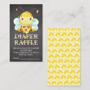 Sweet Little Honey Bee Baby Diaper Raffle Ticket Enclosure Card