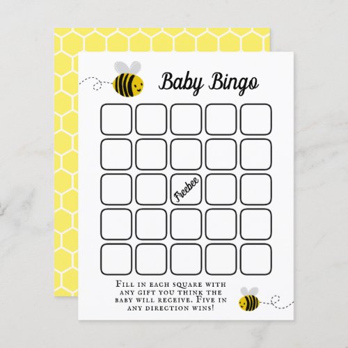 Sweet Little Honey Bee Baby Shower Bingo