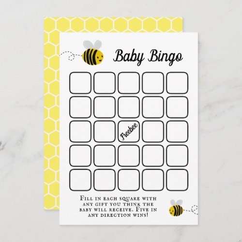 Sweet Little Honey Bee Baby Shower Bingo Enclosure Card