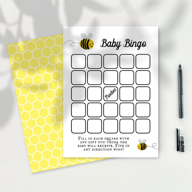 Sweet Little Honey Bee Baby Shower Bingo Game Enclosure Card (Creator Uploaded)