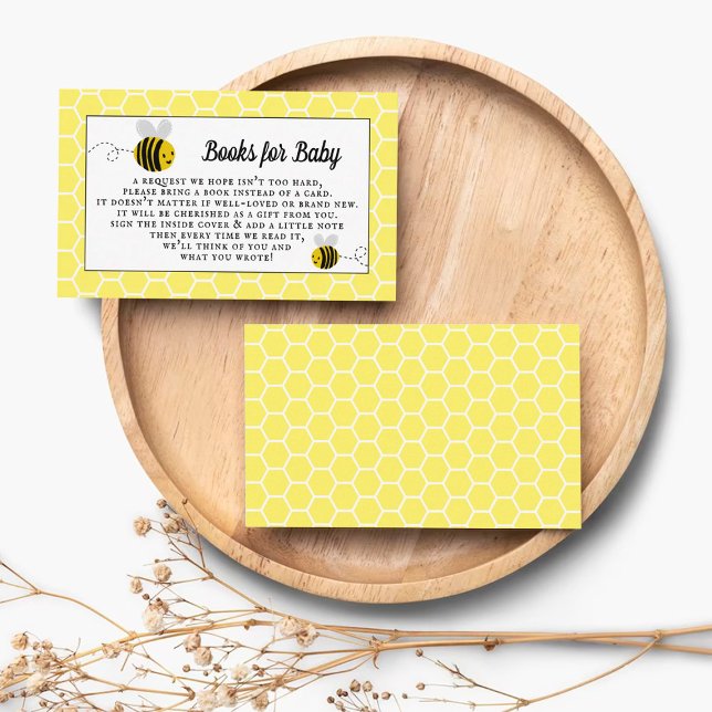 Sweet Little Honey Bee Baby Shower Books For Baby Enclosure Card (Creator Uploaded)