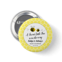 Sweet Little Honey Bee Baby Shower Button