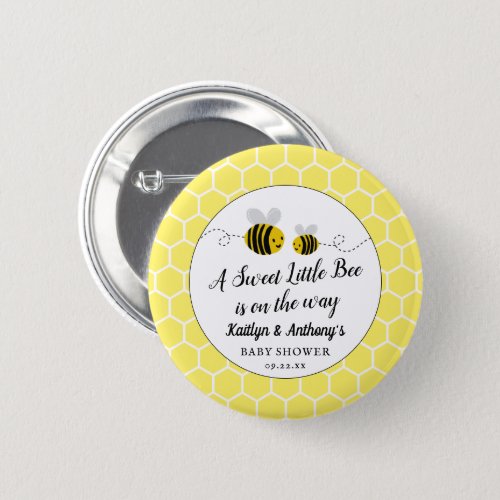 Sweet Little Honey Bee Baby Shower Button