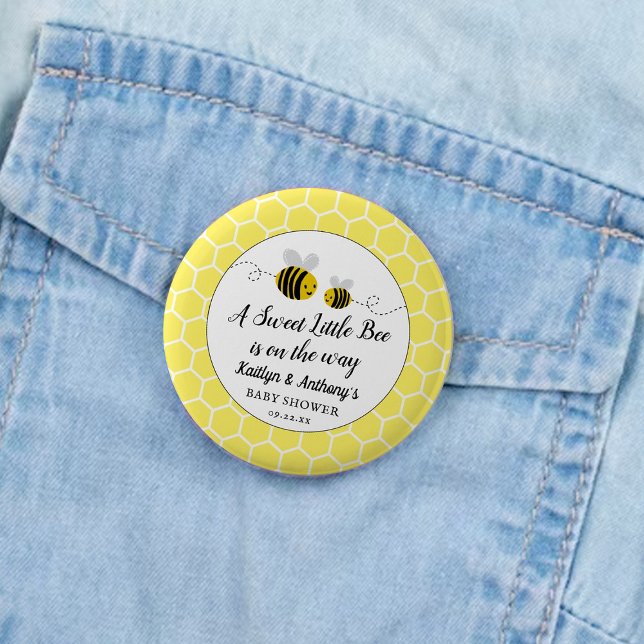 Sweet Little Honey Bee Baby Shower Button (Creator Uploaded)