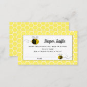 Sweet Little Honey Bee Baby Shower Diaper Raffle Enclosure Card (Front/Back)