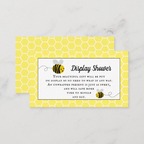 Sweet Little Honey Bee Baby Shower Display Shower Enclosure Card