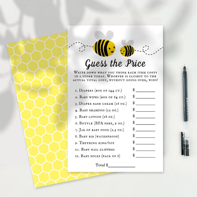 Sweet Little Honey Bee Baby Shower Guess The Price (Creator Uploaded)