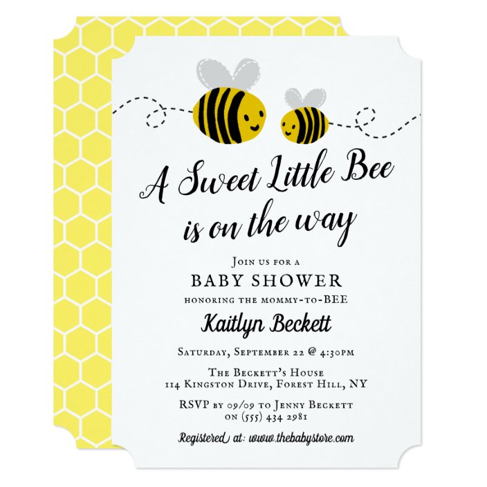 honey bee baby shower invitations