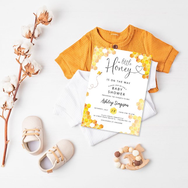 Sweet Little Honey Bee Baby Shower Invitation (Creator Uploaded)