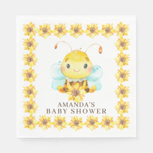 Sweet Little Honey Bee Baby Shower Paper Napkins