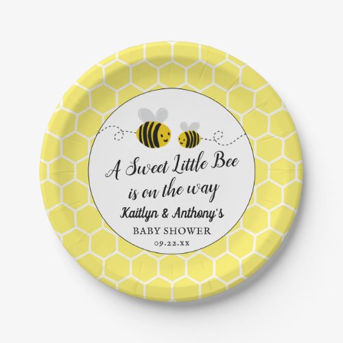Sweet Little Honey Bee Baby Shower Paper Plates