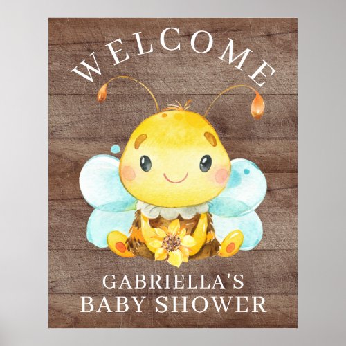 Sweet Little Honey Bee Baby Shower Poster