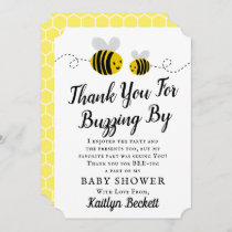 Sweet Little Honey Bee Baby Shower Thank You Card